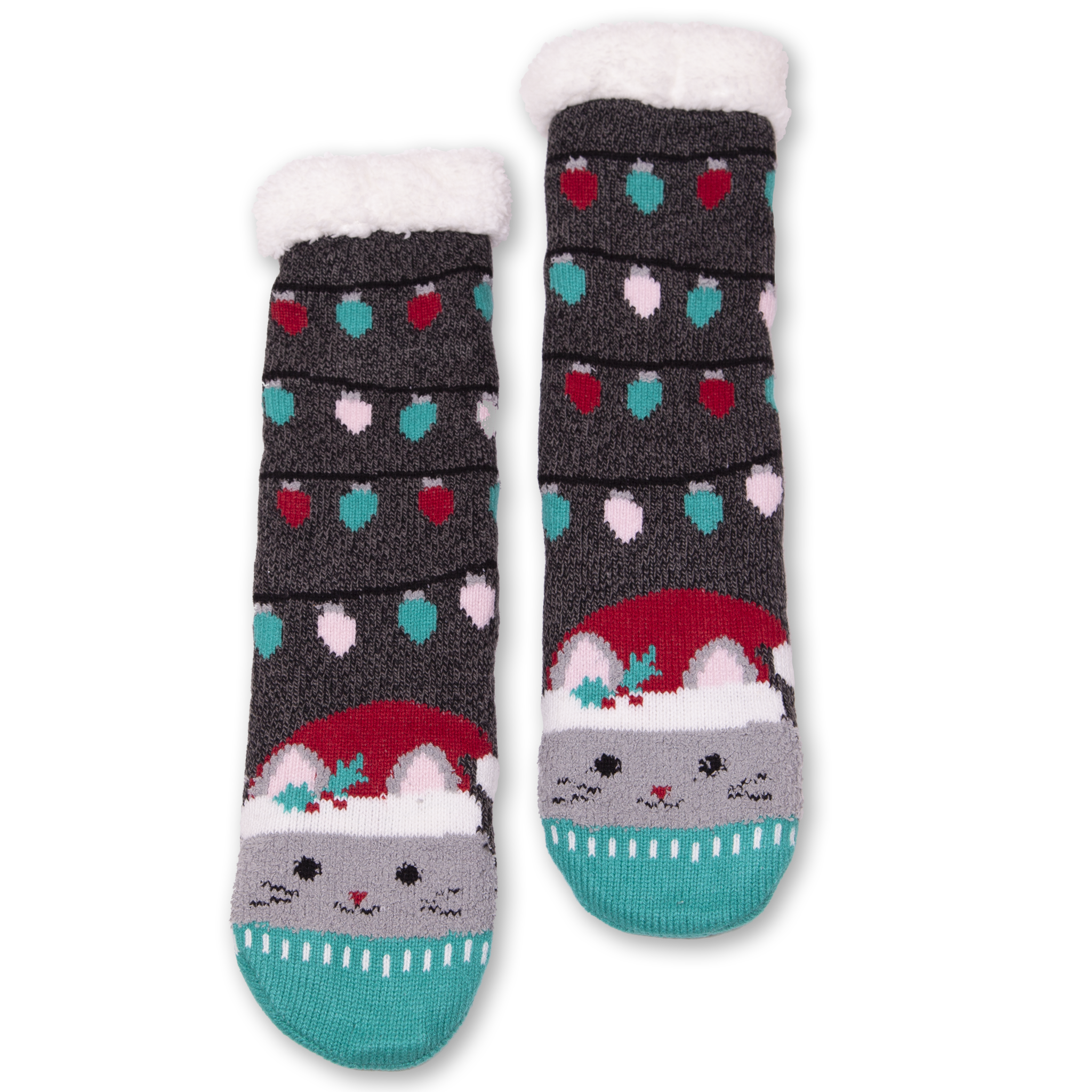 Holiday Slipper Socks with Grippers, Women