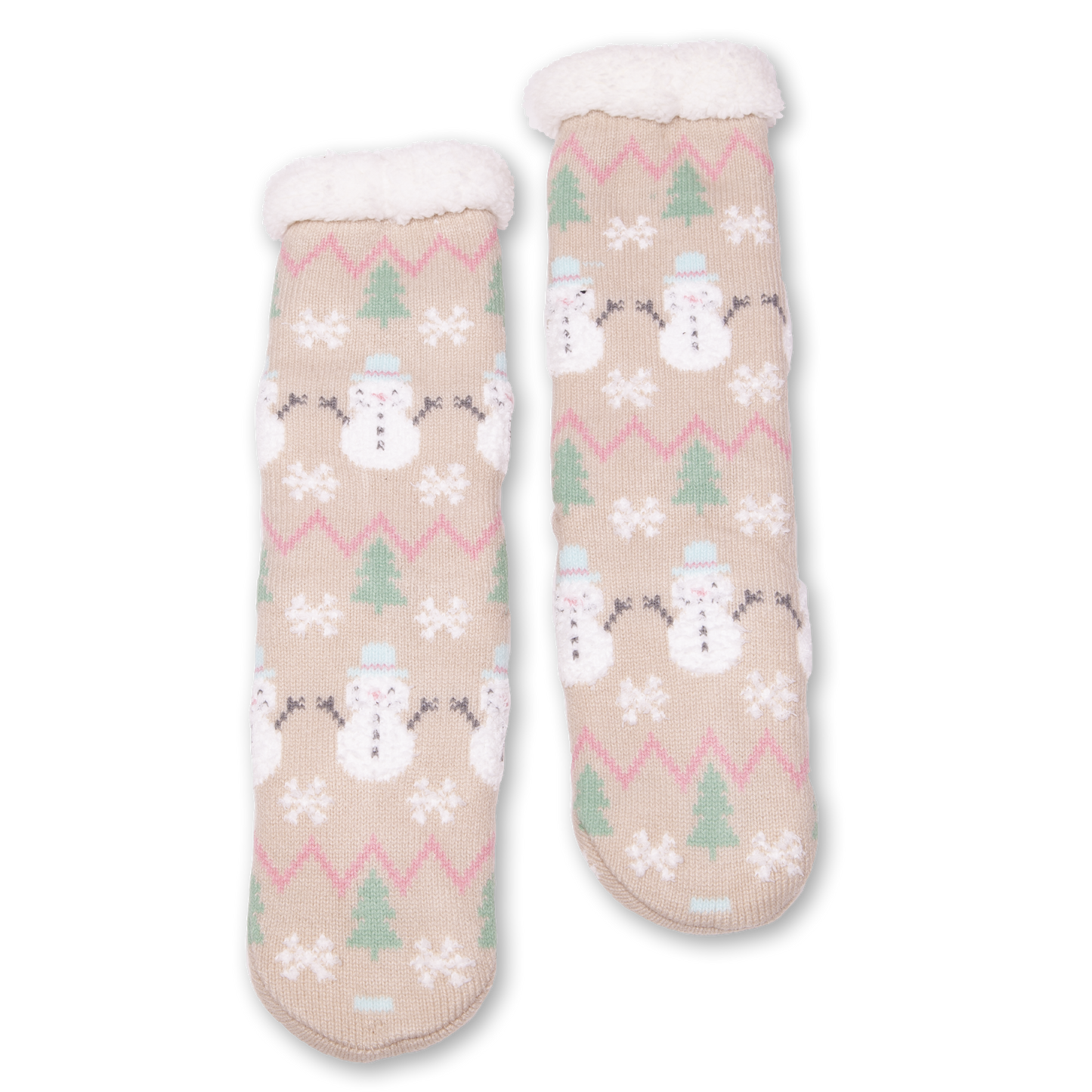 Women's Holiday Snowman Cozy Warmers with Sherpa Lining