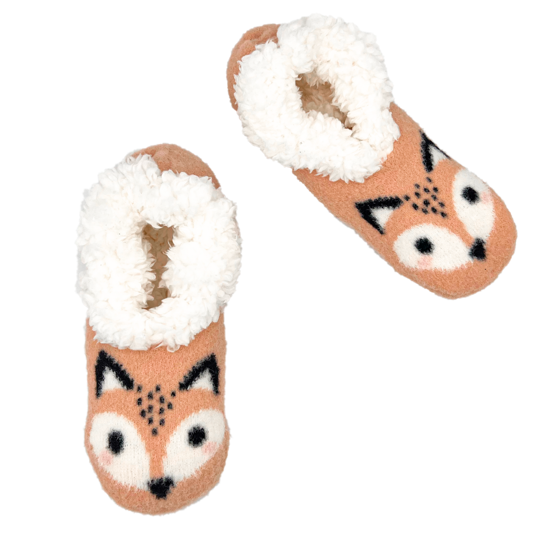 Women s Fox Critter Knitter Fuzzy Babba Slipper Socks