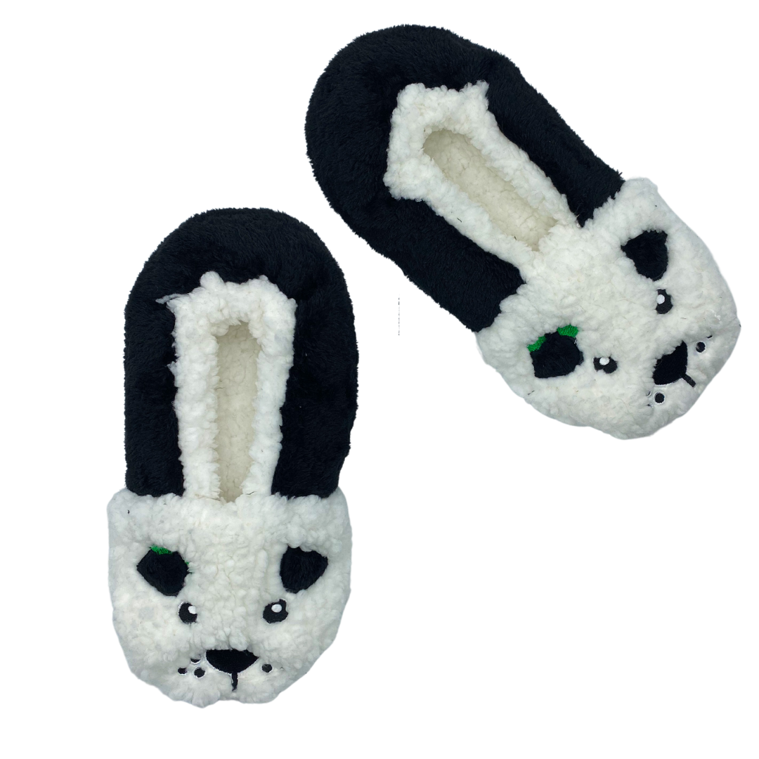 White Cozy Fuzzy Slipper Socks With Grips