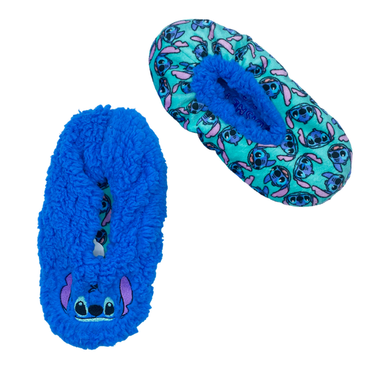 Stitch Reversible Fuzzy Babba Slipper Socks