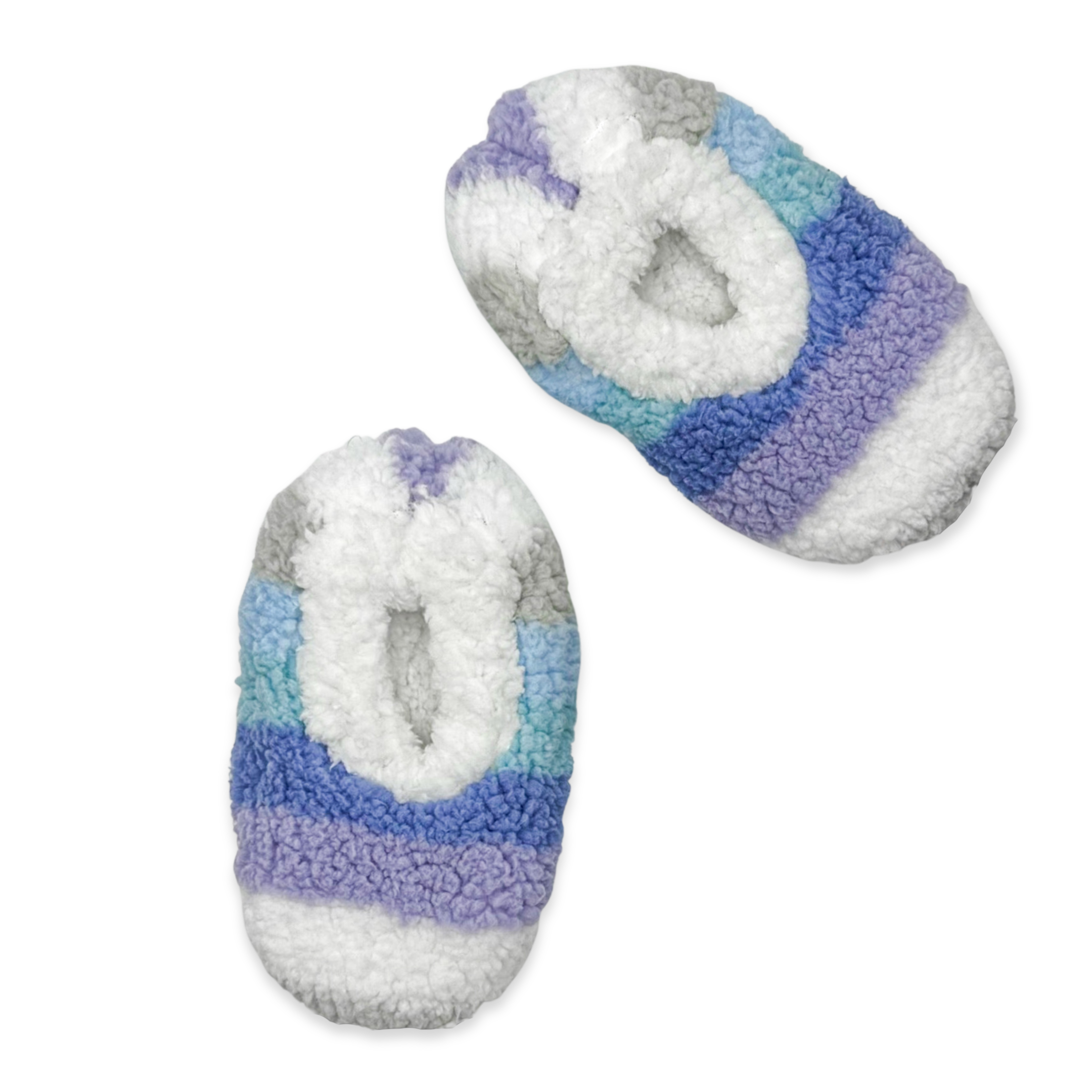 Multi Stripe Galaxy Fuzzy Slipper Sock Fuzzy Babba 1101