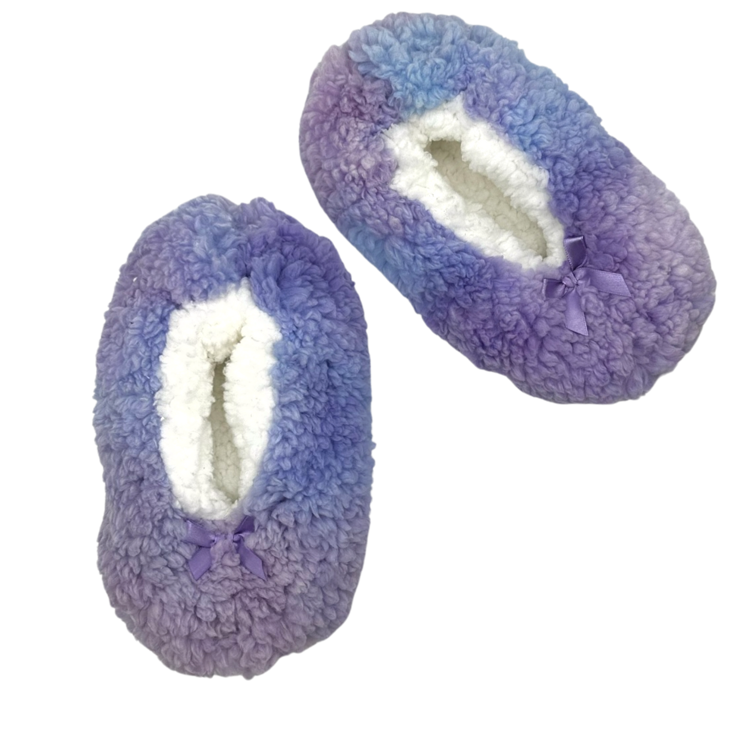Purple and Blue Tie Dye Fuzzy Babba Slipper Sock