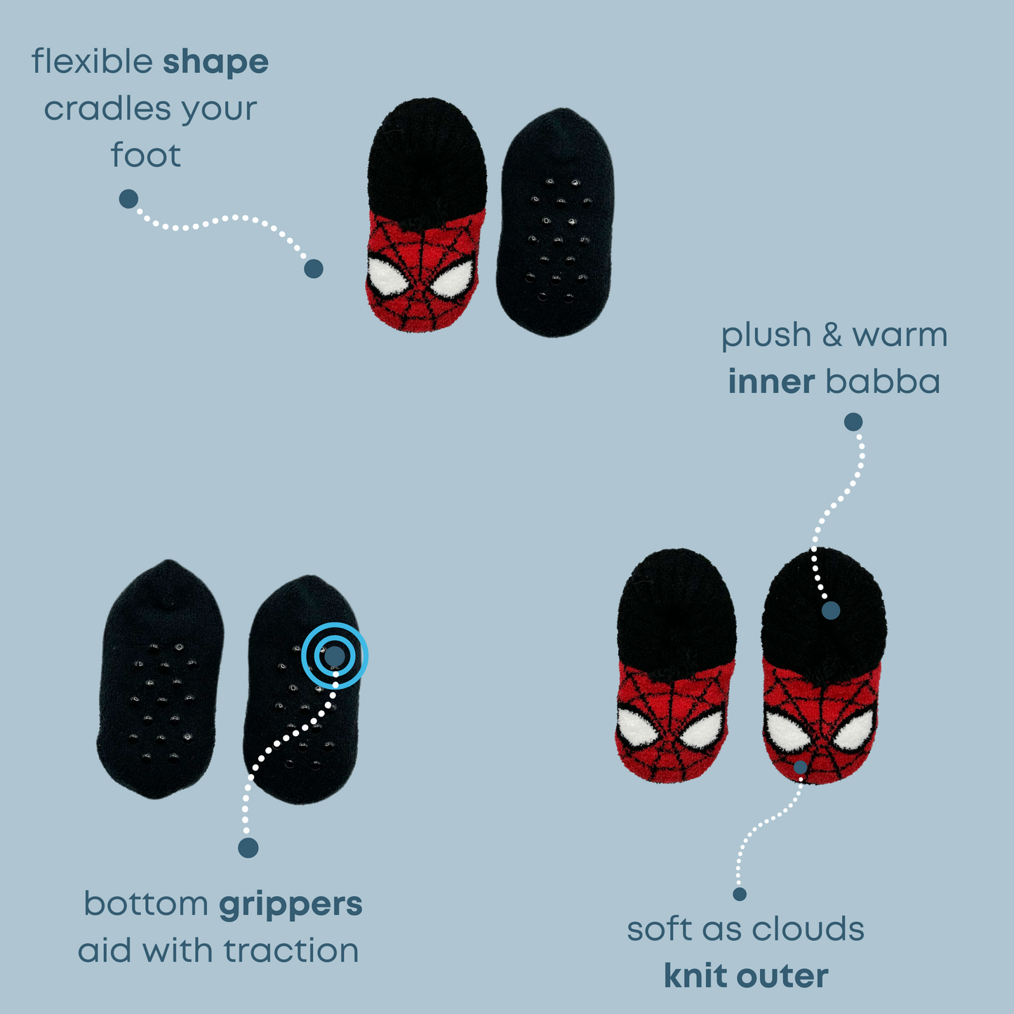 Spider-Man Flex Back Slipper Socks