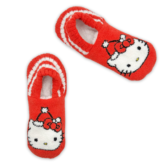 Flexible Knit Holiday Hello Kitty Slipper Socks