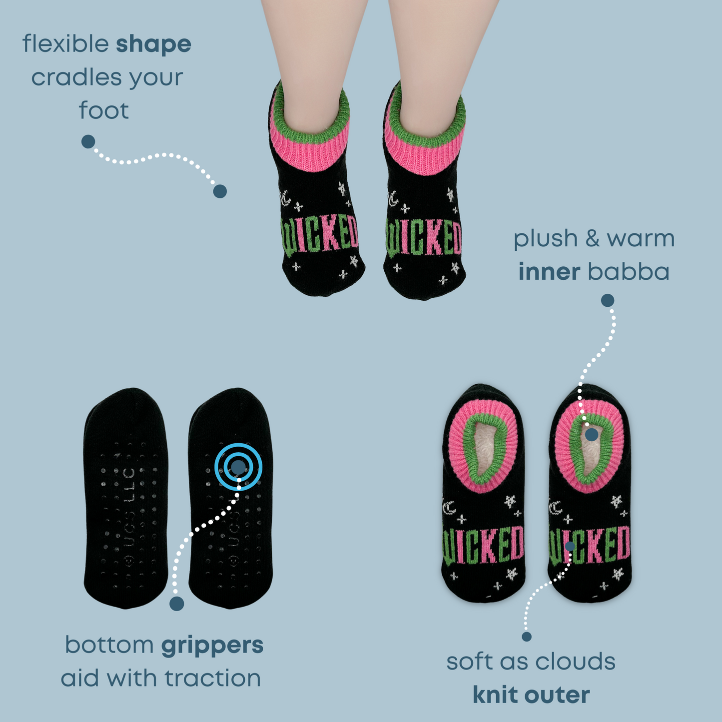 Wicked Cuffer Slipper Socks