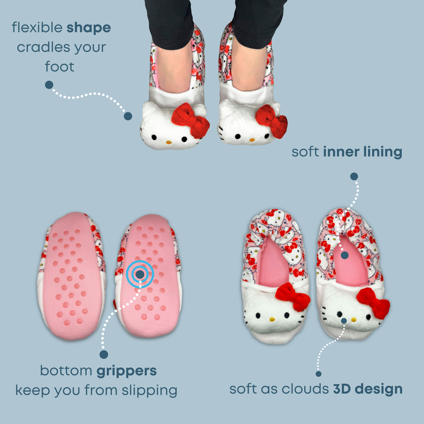 Hello Kitty 3D and Print Girl’s Slipper Socks