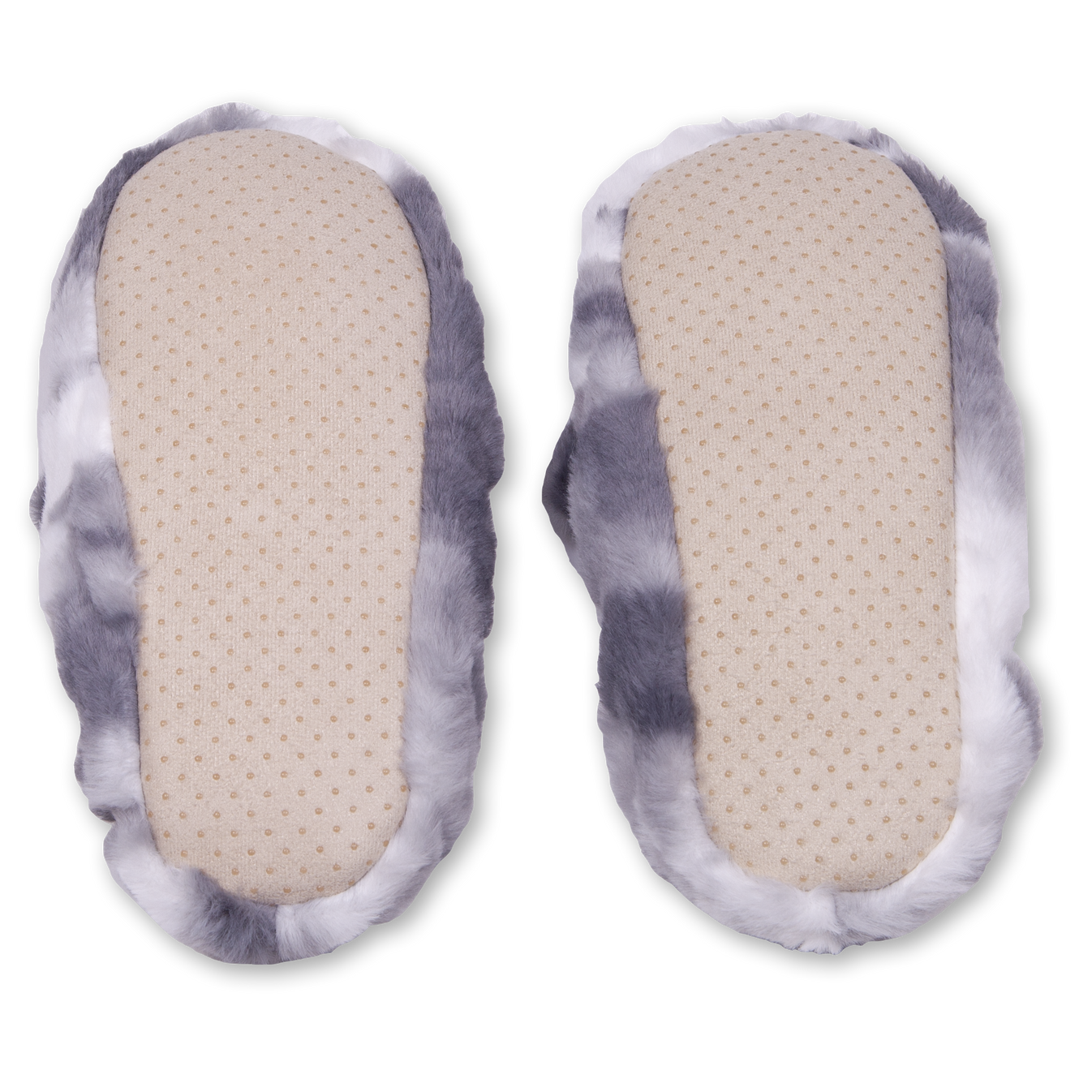 Women's Furry Grey Dog Slipper Socks with Gripper Bottoms Fuzzy Babba