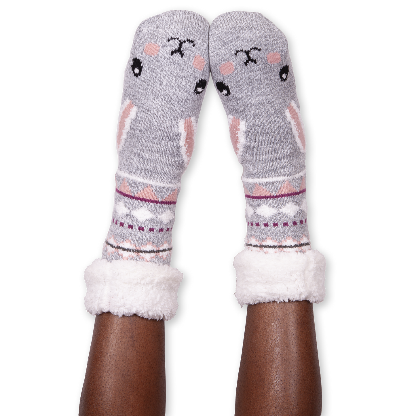 Women's Bunny Cozy Warmer Slipper Socks with Sherpa Lining