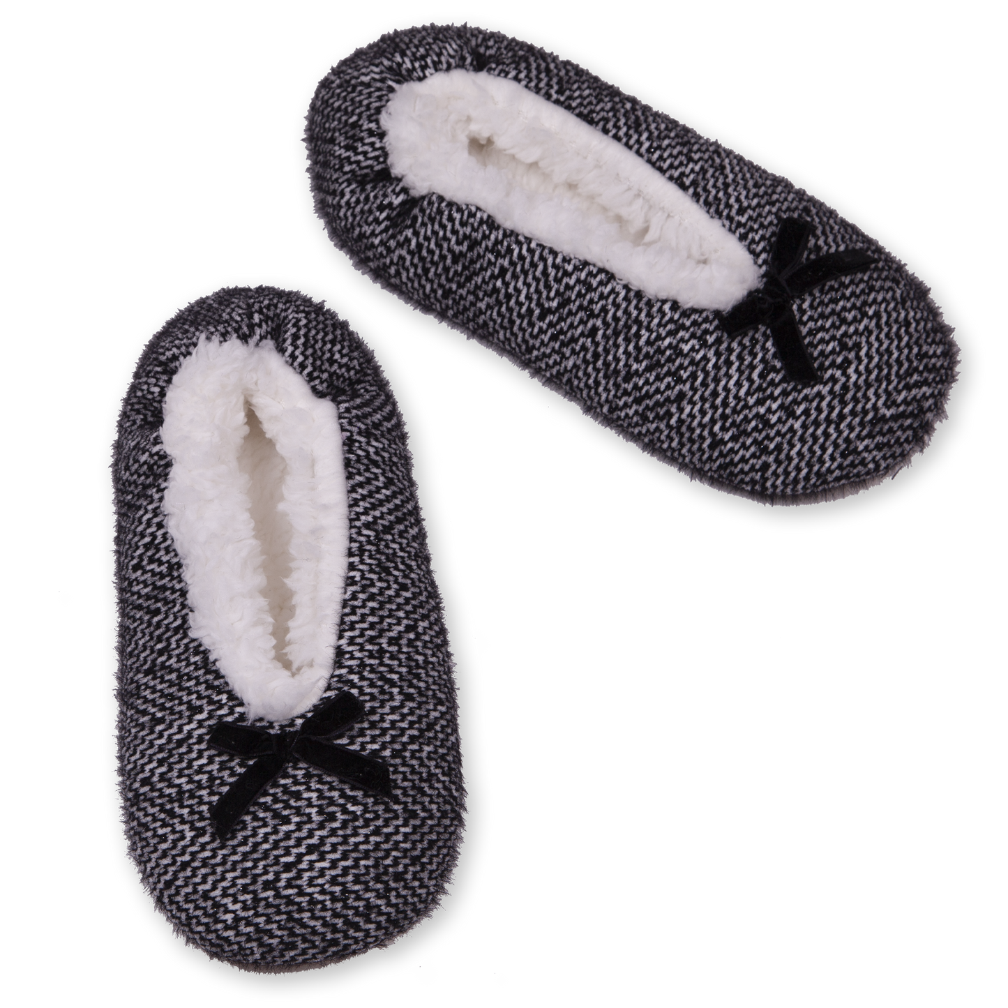 Women's Feather Print Fuzzy Babba Slipper Socks with Grippers