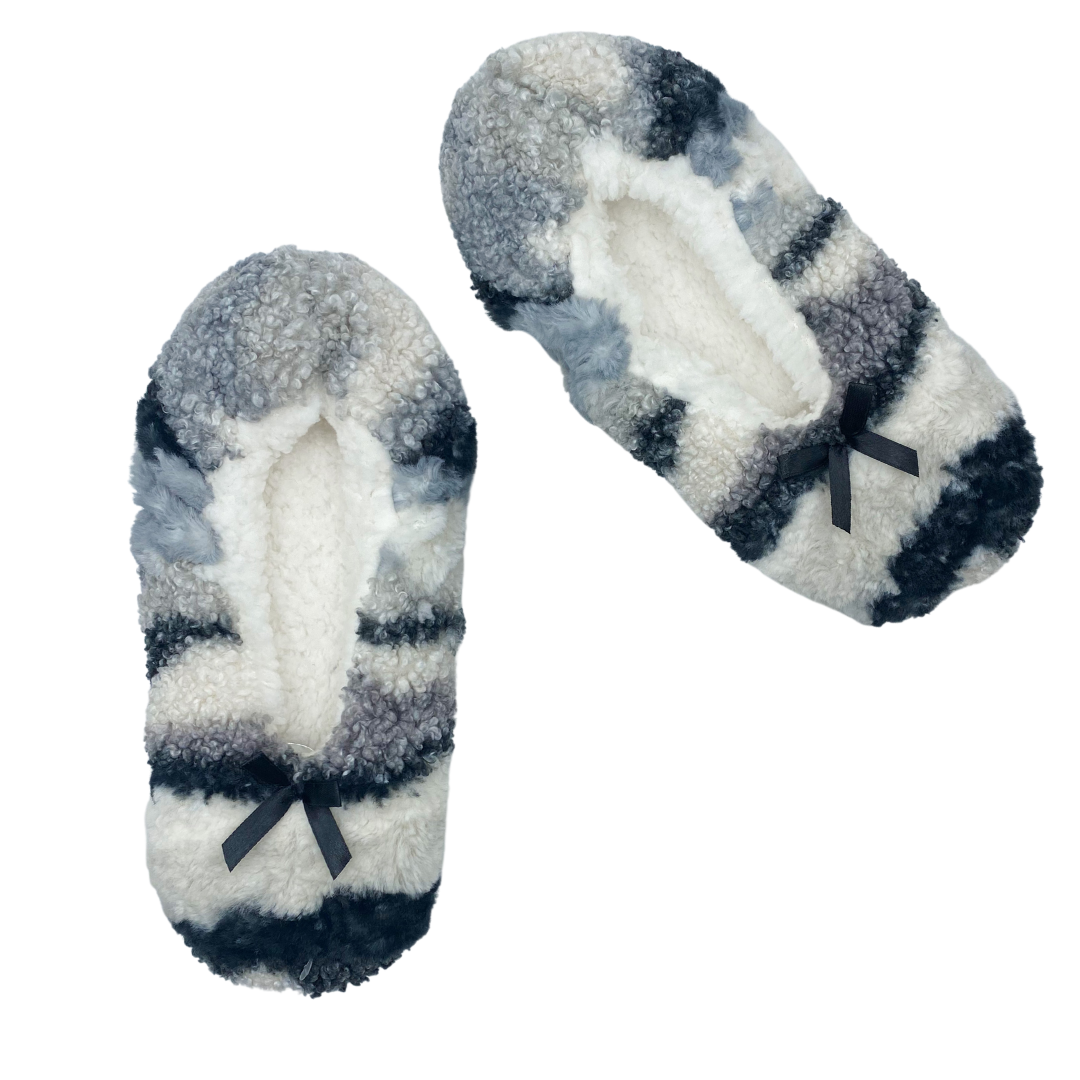 Patchwork Black Fuzzy Babba Slipper Socks