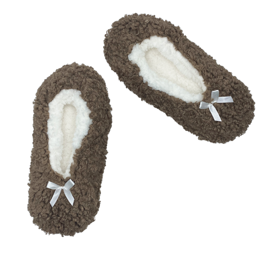 Natural Earth Fuzzy Babba Slipper Socks