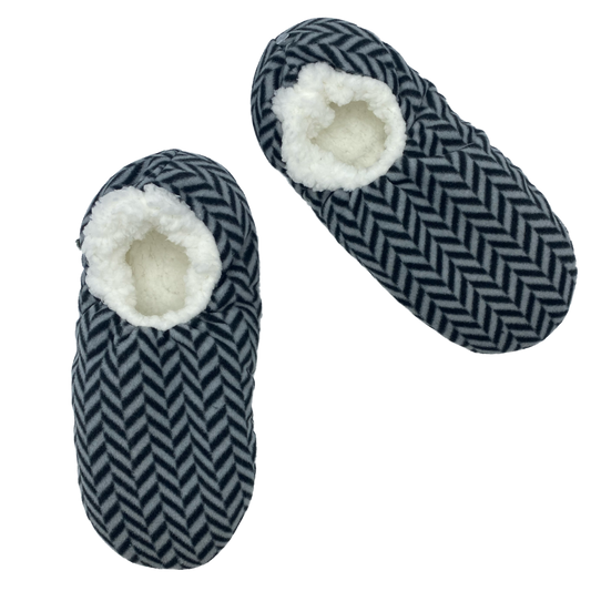 Men’s Gray Herringbone Slipper Sock