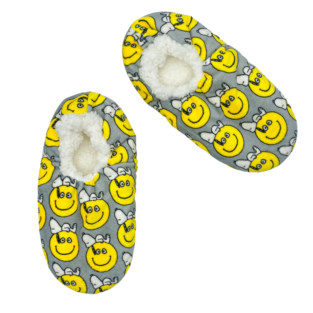 Smiley Snoopy Slipper Socks with Grippers