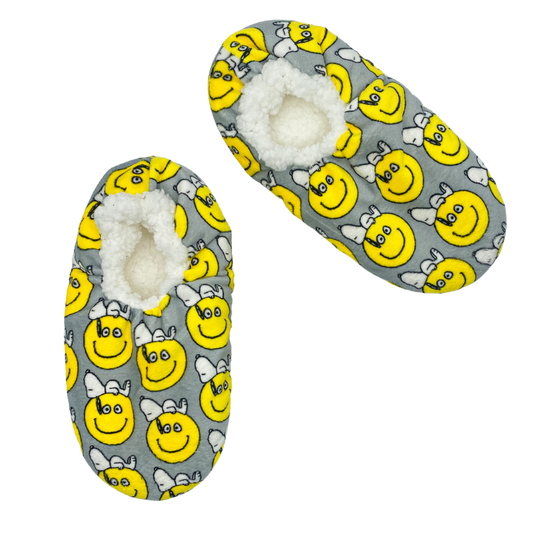 Smiley Snoopy Slipper Socks with Grippers