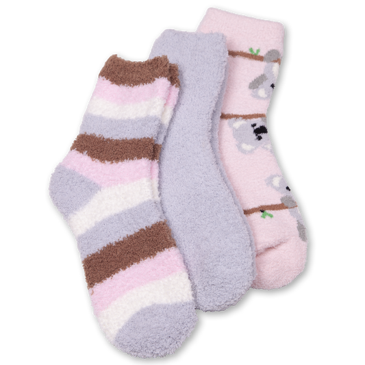 Quala Bear Ultimate Cozy Slipper Socks 3 Pack
