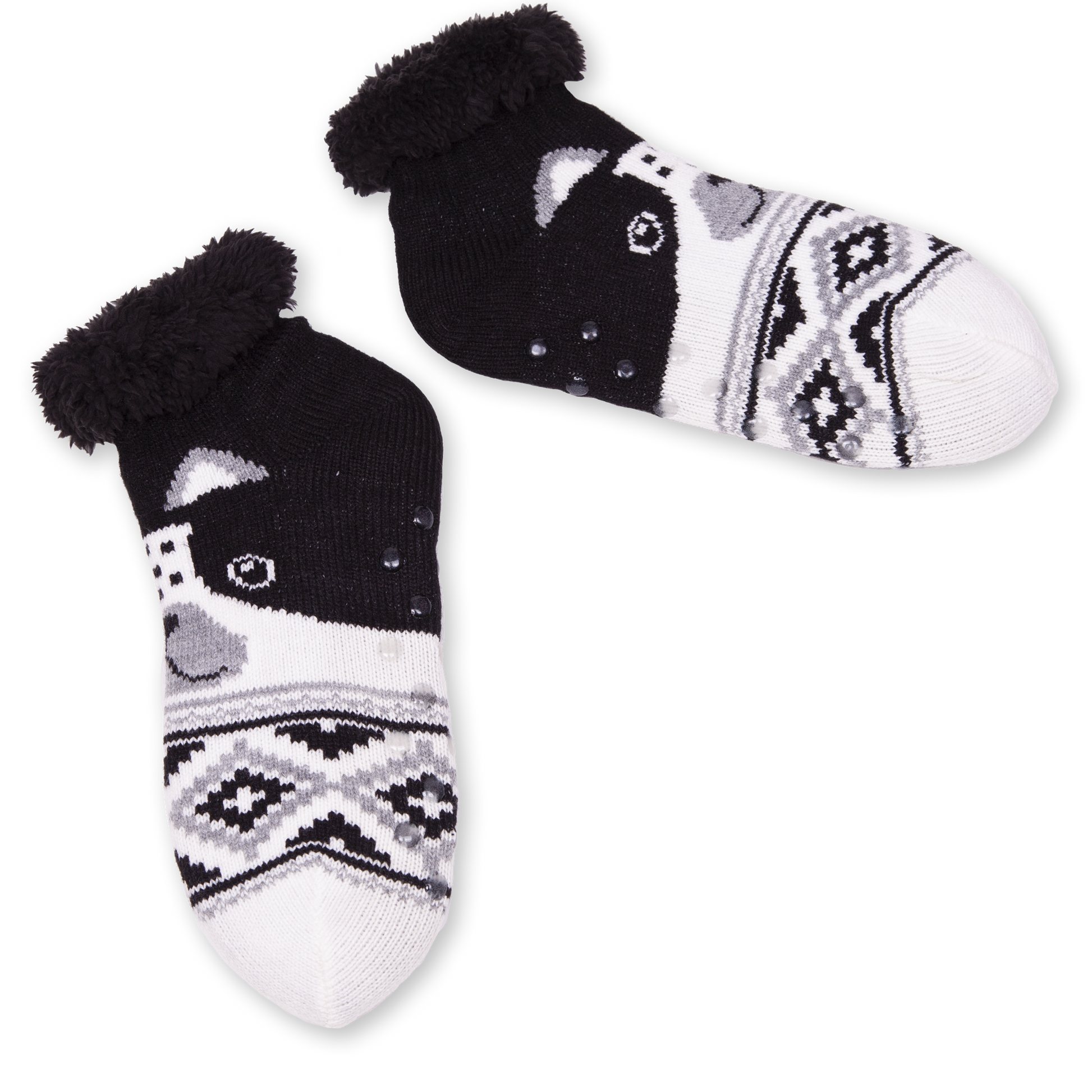 Women's Cozy Dog Short Slipper Socks with Gripper Bottoms