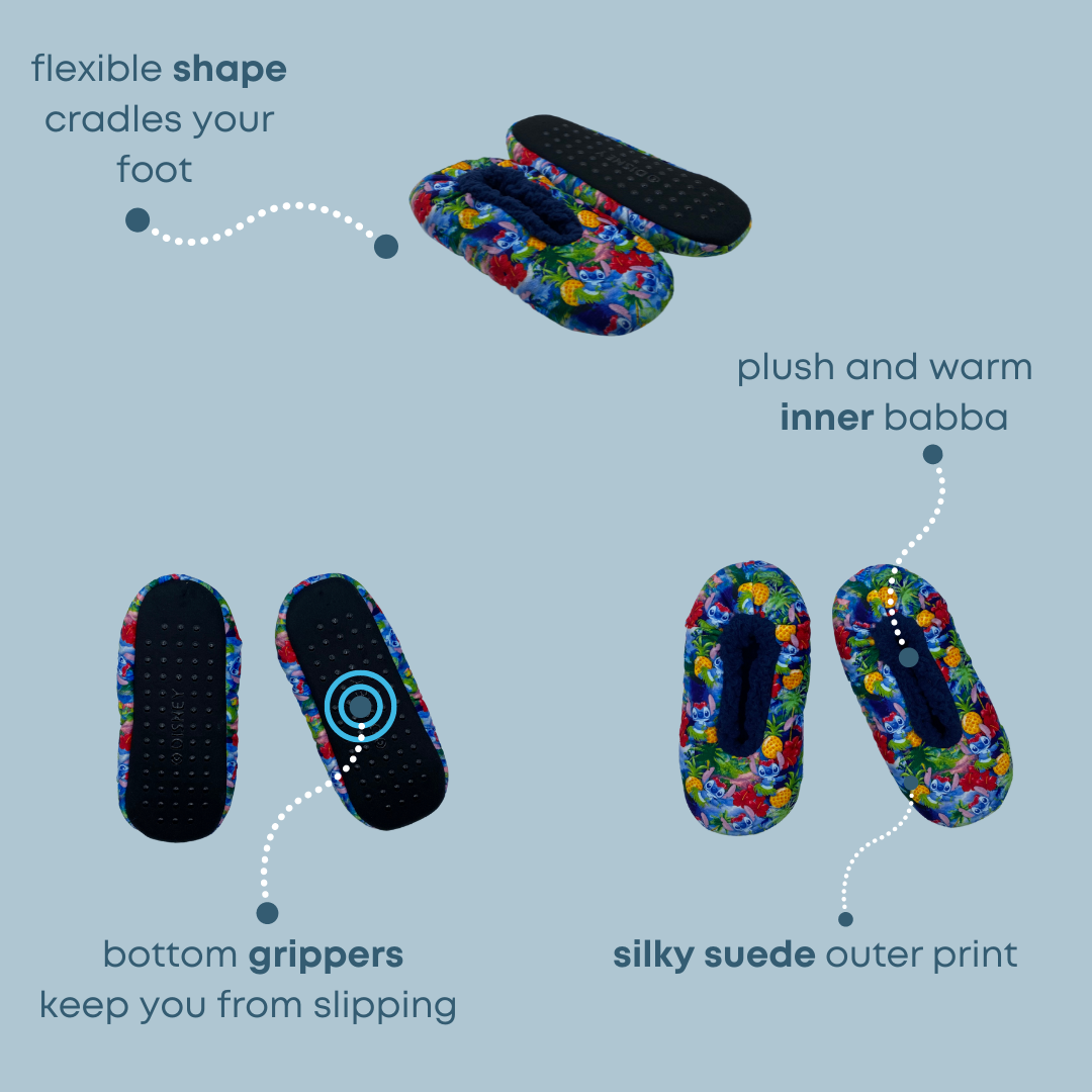Stitch Printed Fuzzy Babba Slipper Sock