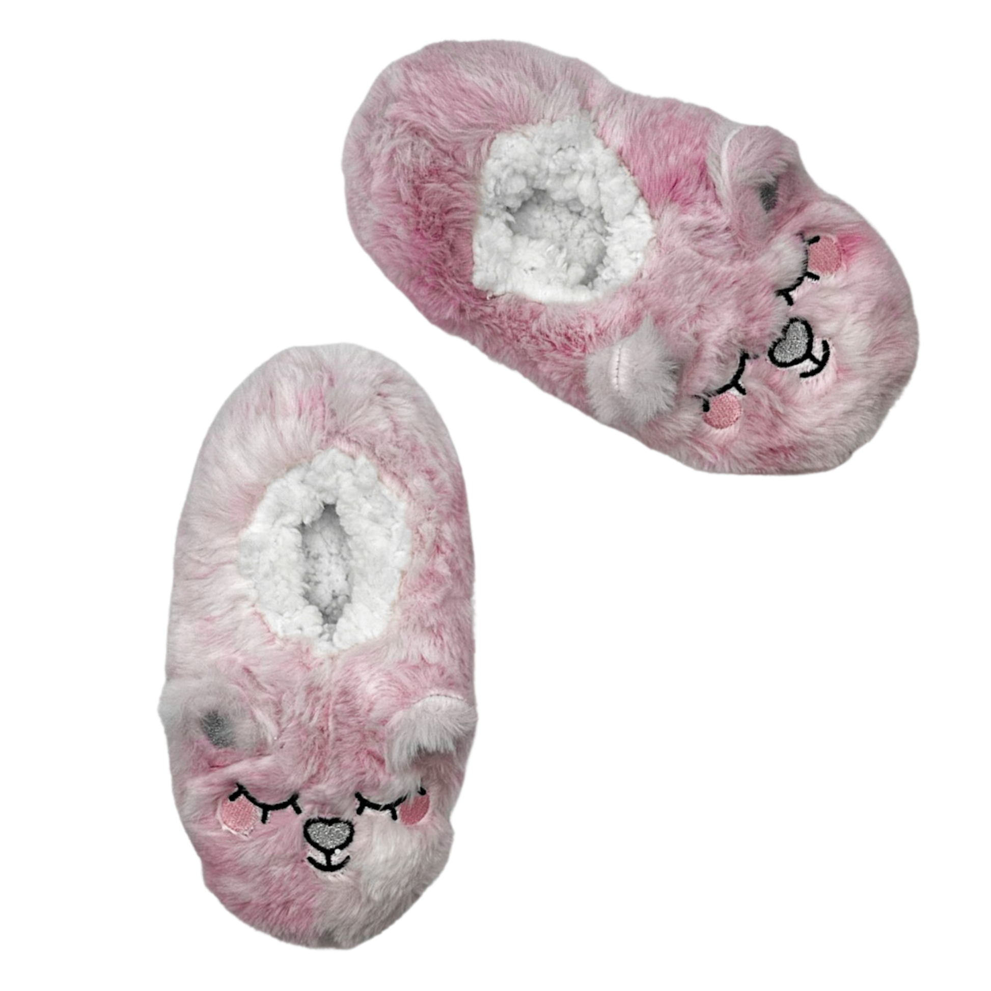 Cute Critter Faux Fur Slipper Sock with 3D Ears Fuzzy Babba