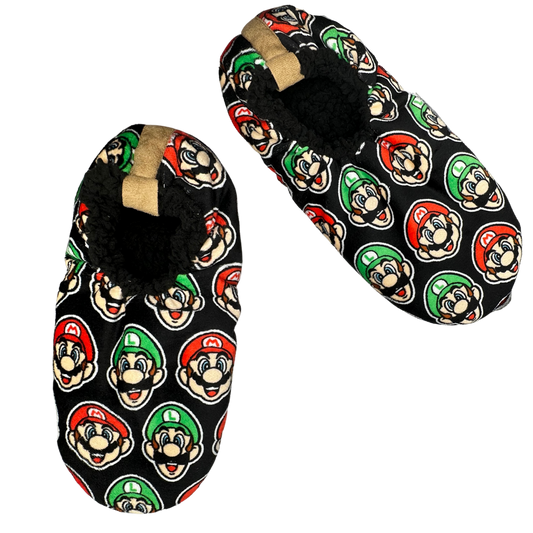 Mario and Luigi Fuzzy Babba Slipper Sock